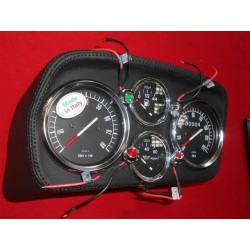 CRUCOTTO COMPLETO 126 DI MANOMETRI RIVESTITO IN PELLE CON MANOMETRI NERI