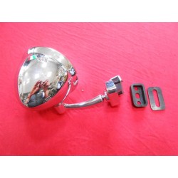 SPECCHIO ROTONDO CROMATO A GOCCIA A MORSETTO DS/SN