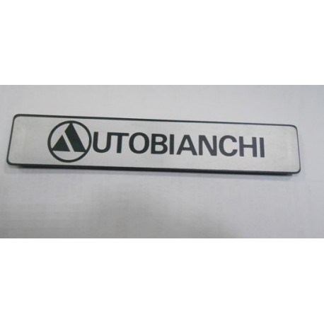 SCRITTA AUTOBIANCHI POSTERIORE A112  ISTALLATA NELLA CORNICE NERA 