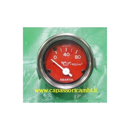manometro pressione olio fondo rosso con logo