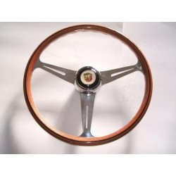 Abarth steering wheel with wood-spoke chrome