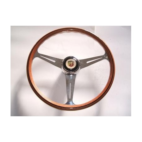 Abarth steering wheel with wood-spoke chrome
