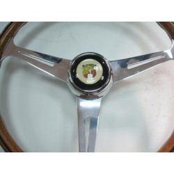 Volante abarth  in legno con razze cromata