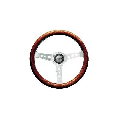 STEERING WHEEL MOHAGANY/SILVER DIAMETER MM. 320