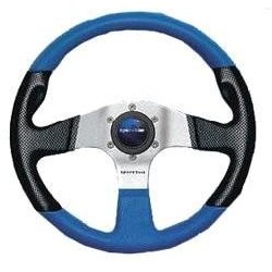 STEERING WHEEL DIAMETER MM. 30 BLACK/BLUE POLYURETHANE/ALUMINUM