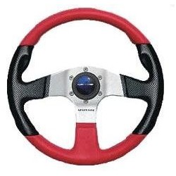 STEERING WHEEL DIAMETER MM. 330 BLACK/RED POLYURETHANE/ALUMINUM