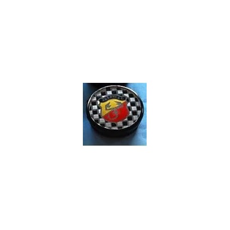 ABARTH TYPE HUB COVER LARGE DIAM. INSIDE MM.55 YELLOW/RED CHESS
