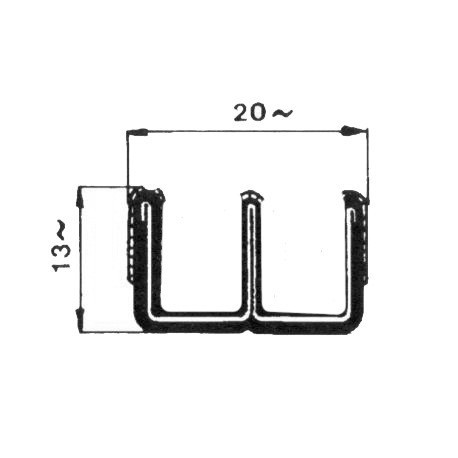 CANALINO SCORRIVETRO DOPPI 13X20 NON ARMATO ROTOLO DA 25m