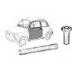 KIT 4 BUSHES AND 2 PINS FIAT 500 DOOR ASSEMBLY